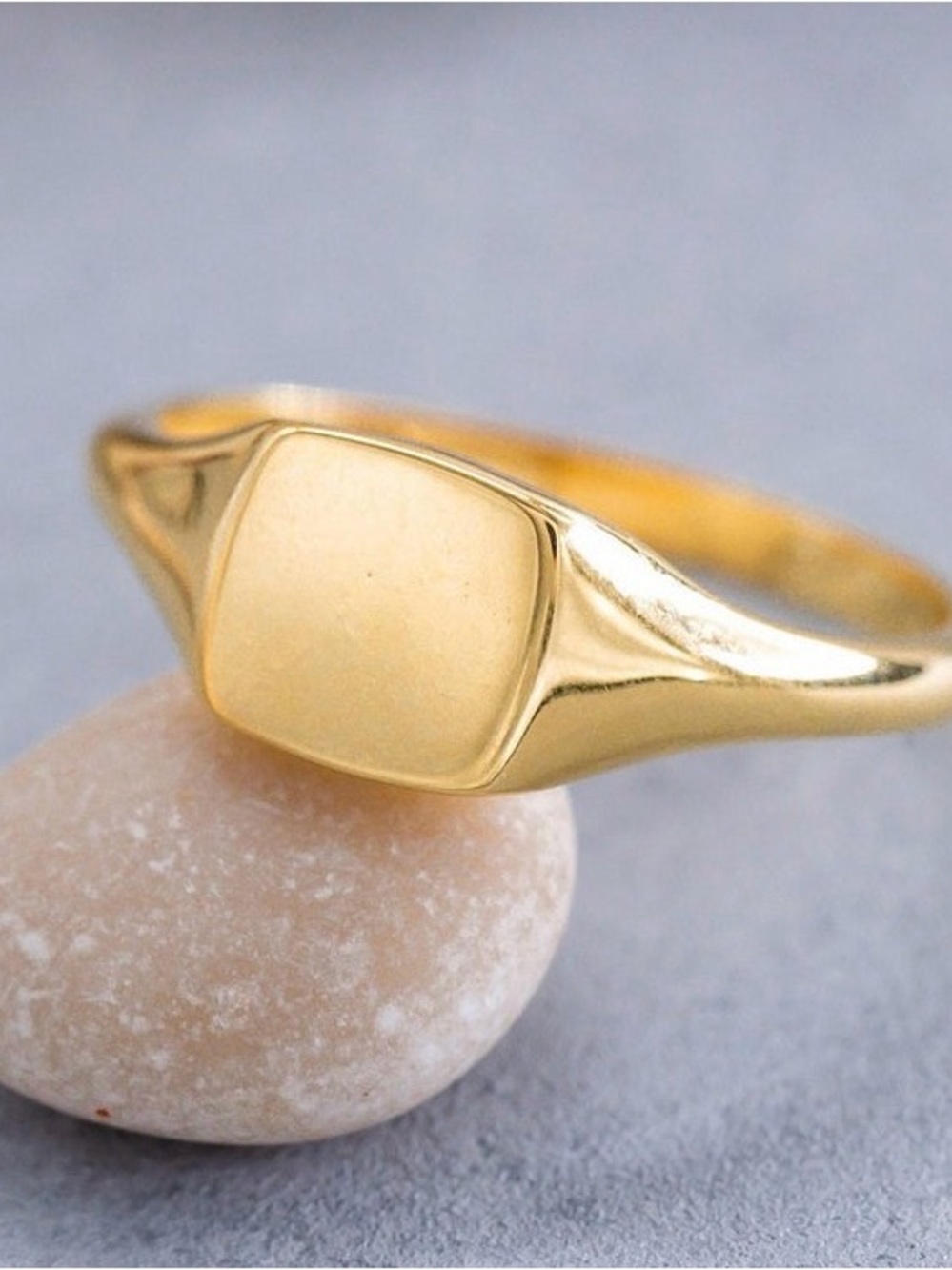 Gold Square Signet Ring - Women Jewelry